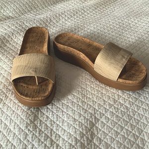 Gold & Cork Thong Sandals